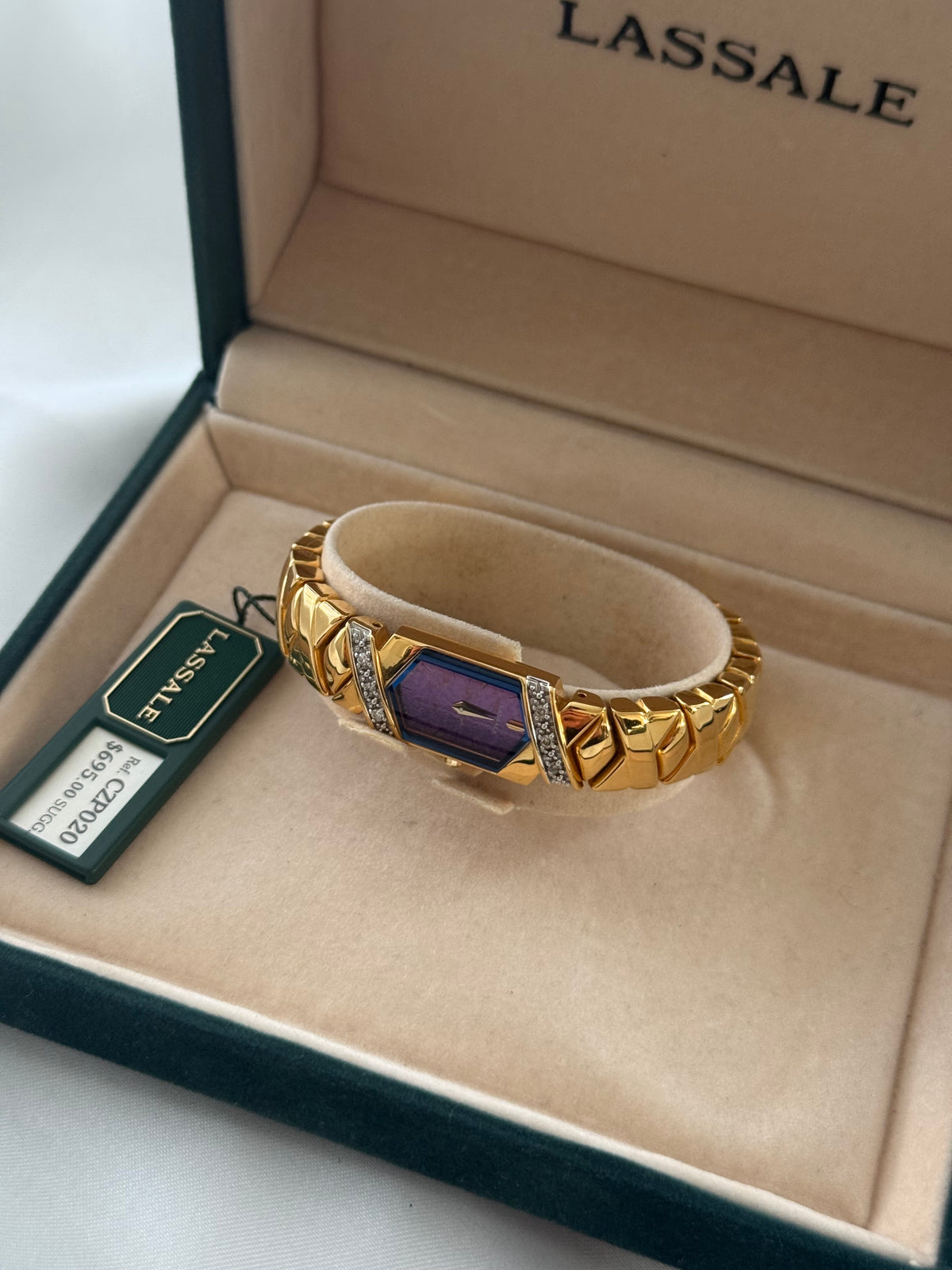 Full Set 1985 Seiko Lassale with Striking Purple Dial & Diamond Bezel Watch 2E20-6989 – photo 10