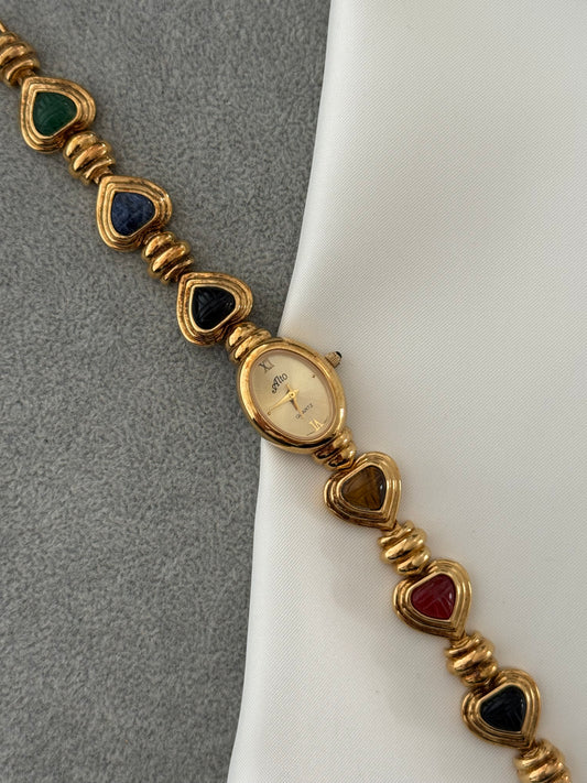 Vintage Heart Gem Watch