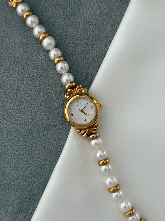 Vintage Monet Pearl Watch