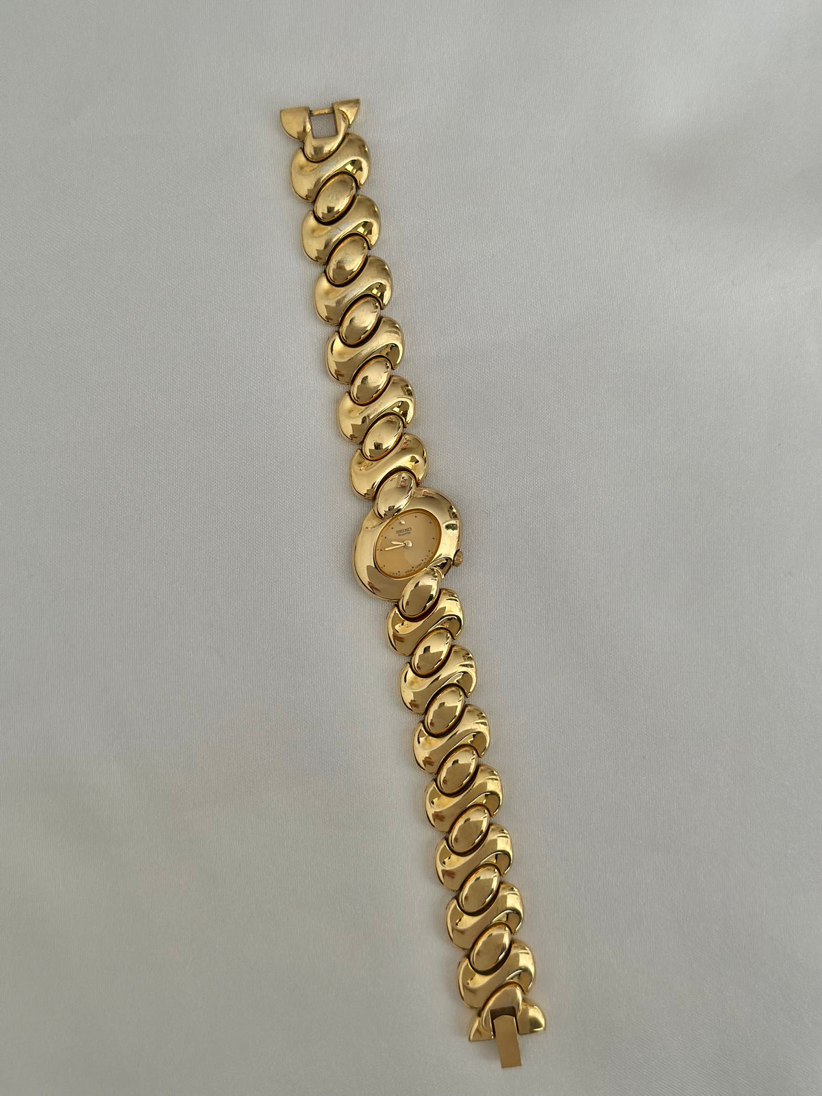 Rare April 1992 Gold Asymmetric Seiko Watch 4N00-5910 – photo 9