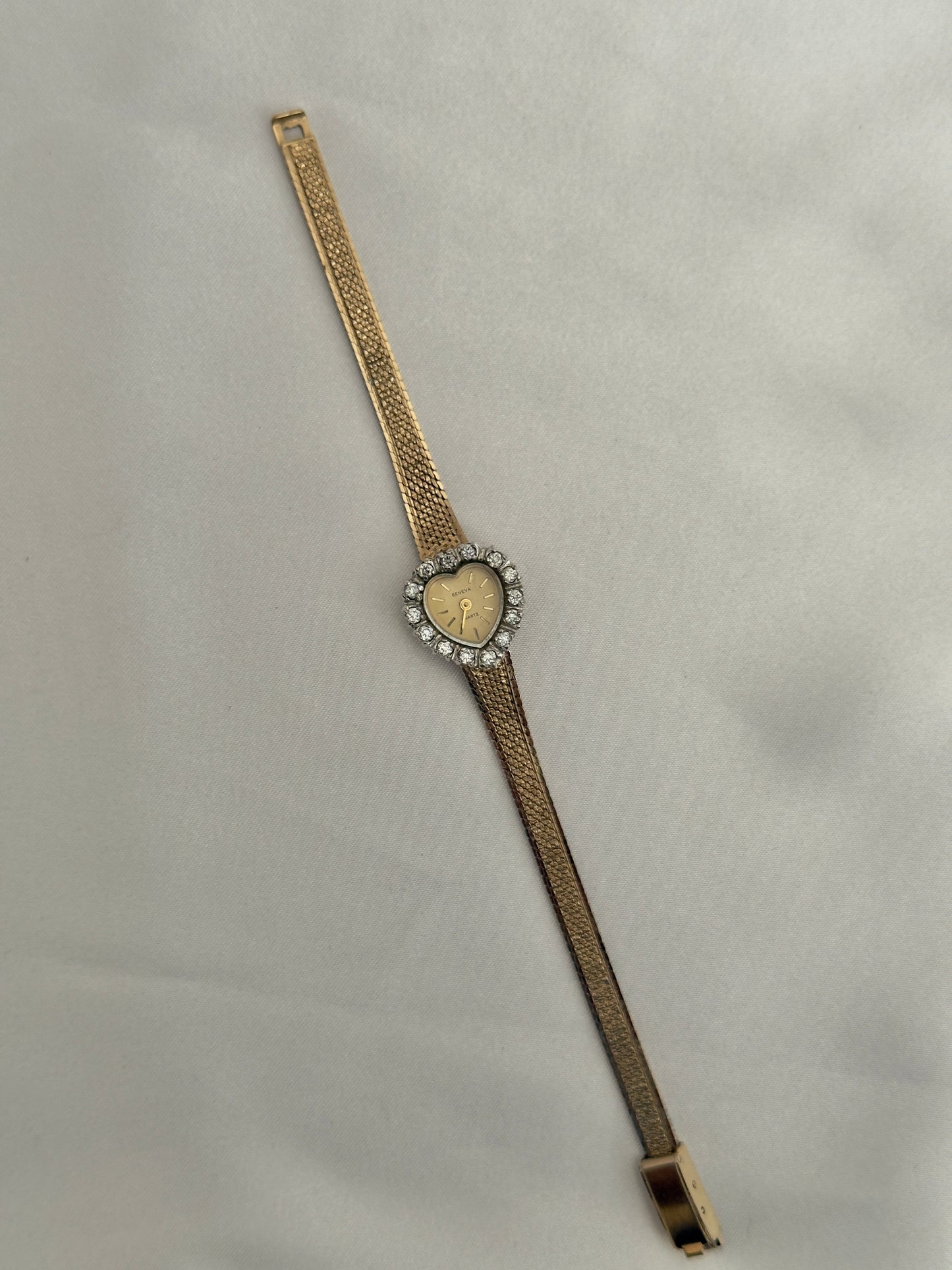 Rare 90’s Heart Diamond Bezel Geneva Watch