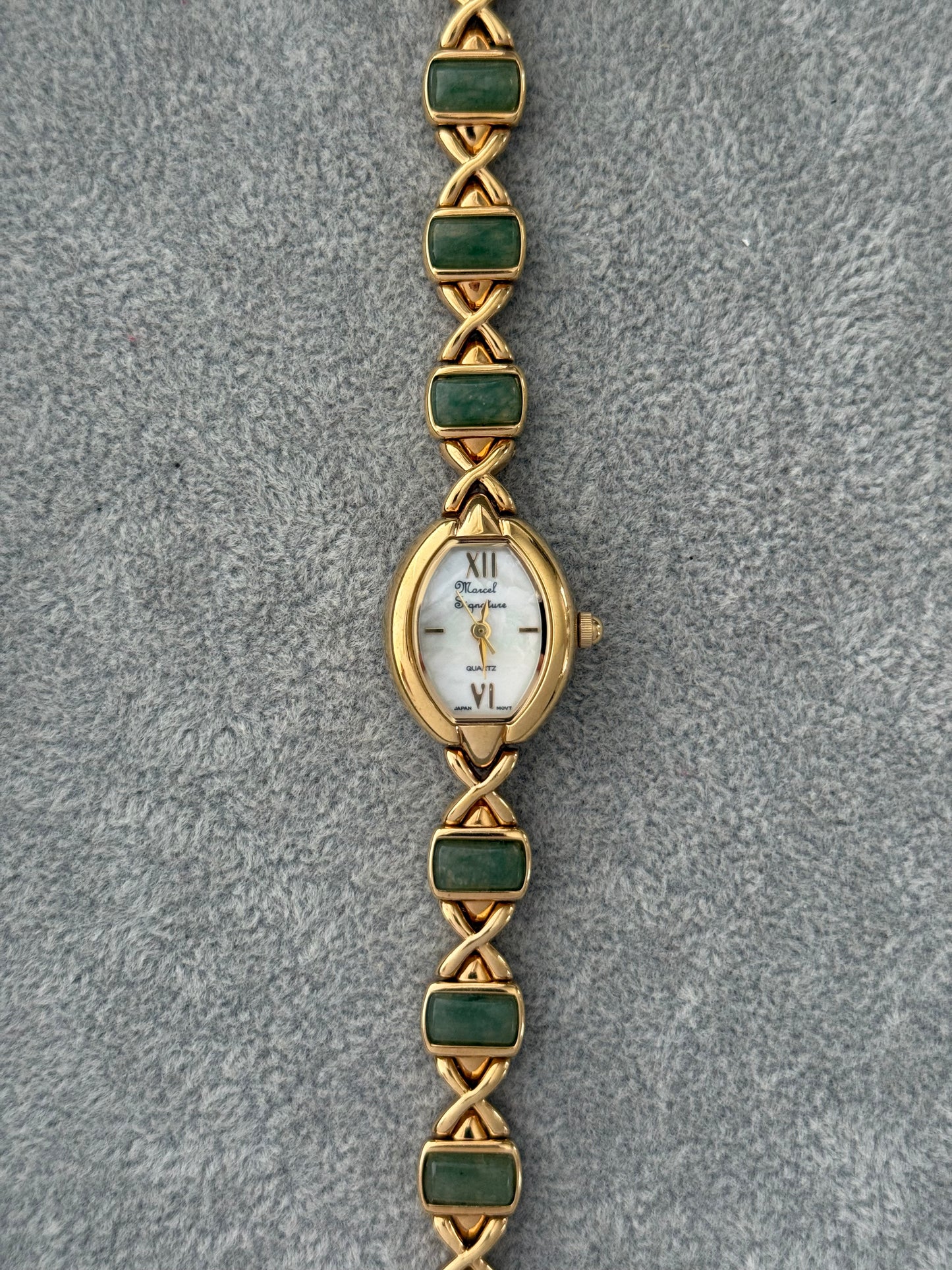 Vintage Jade Stone Marcel Drucker Watch