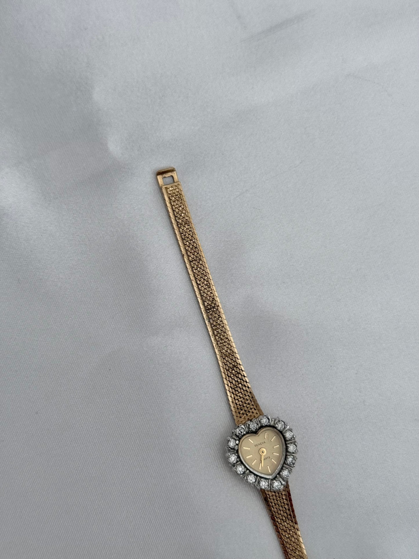 Rare 90’s Heart Diamond Bezel Geneva Watch