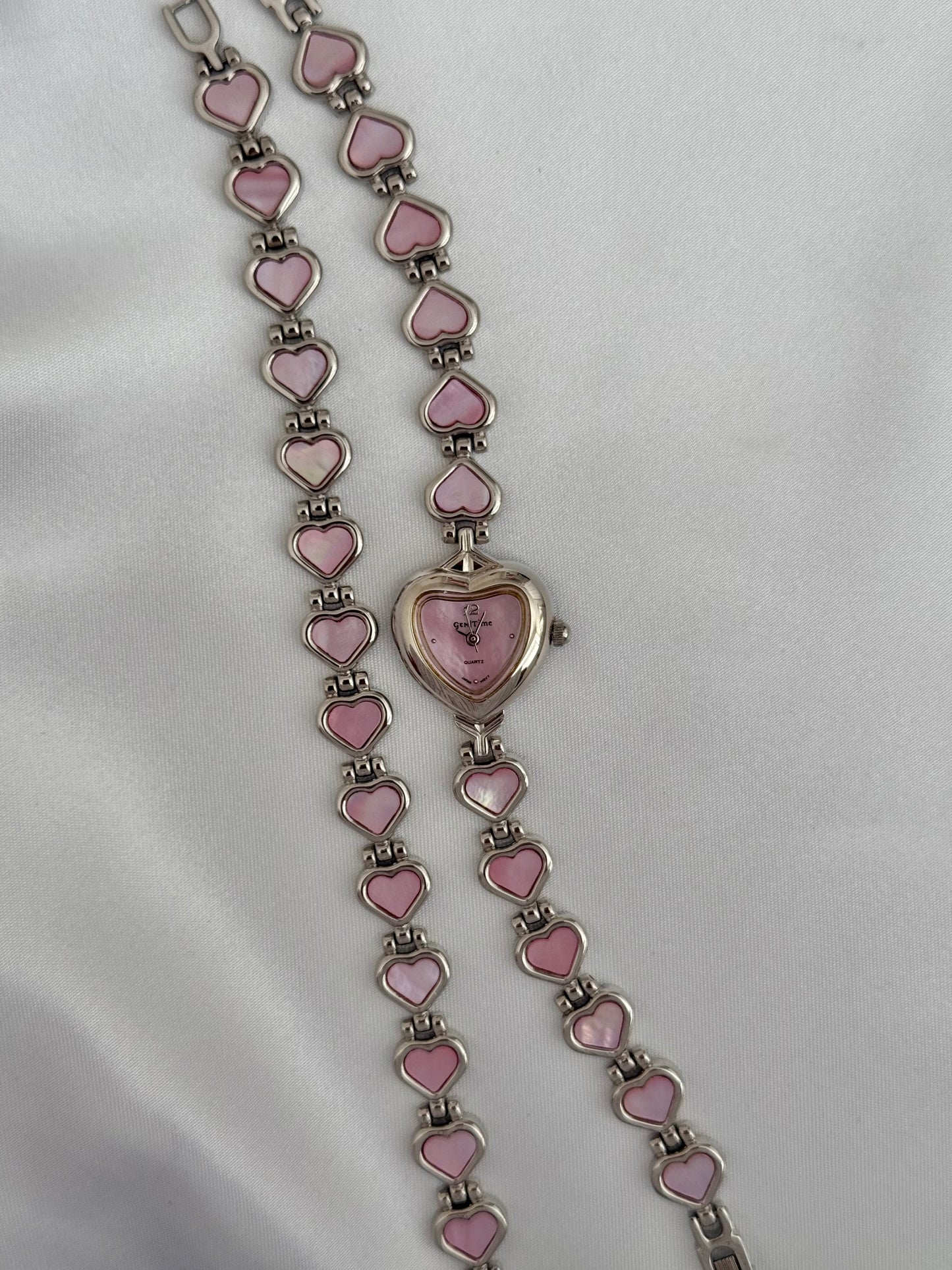 Rare Pink Abalone Hearts Watch Set