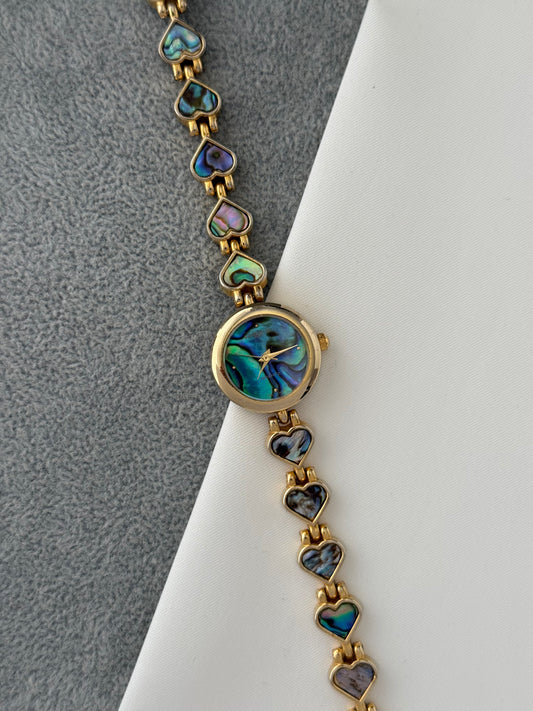 Vintage Abalone Heart Watch