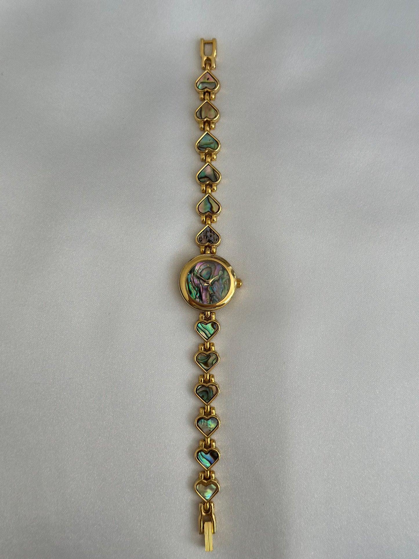 Montre vintage en forme de cœur Abalone