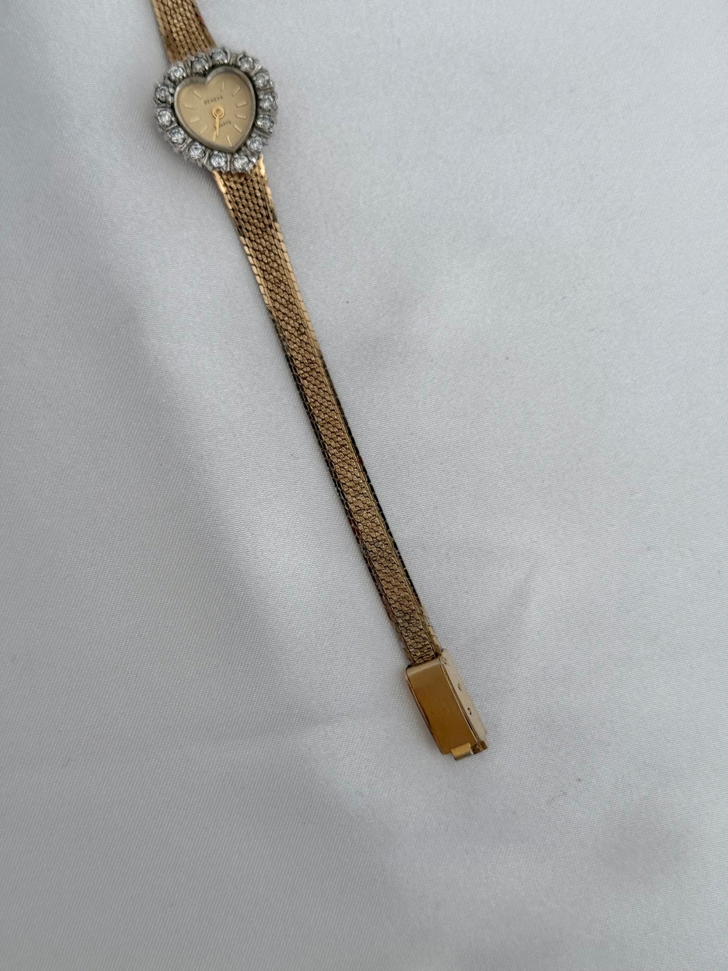 Rare 90’s Heart Diamond Bezel Geneva Watch