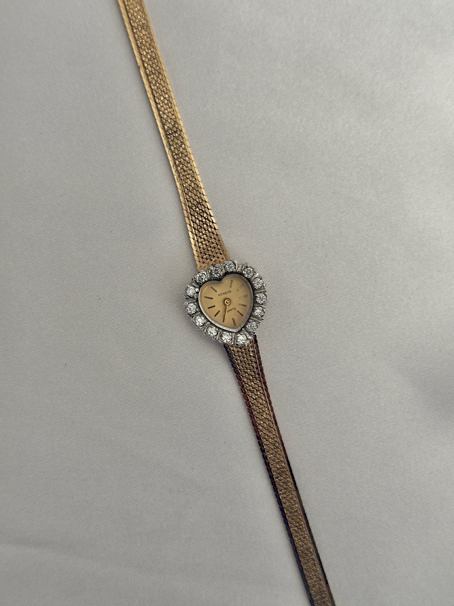 Rare 90’s Heart Diamond Bezel Geneva Watch