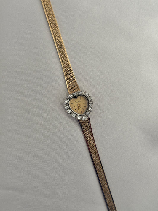 Rare 90’s Heart Diamond Bezel Geneva Watch