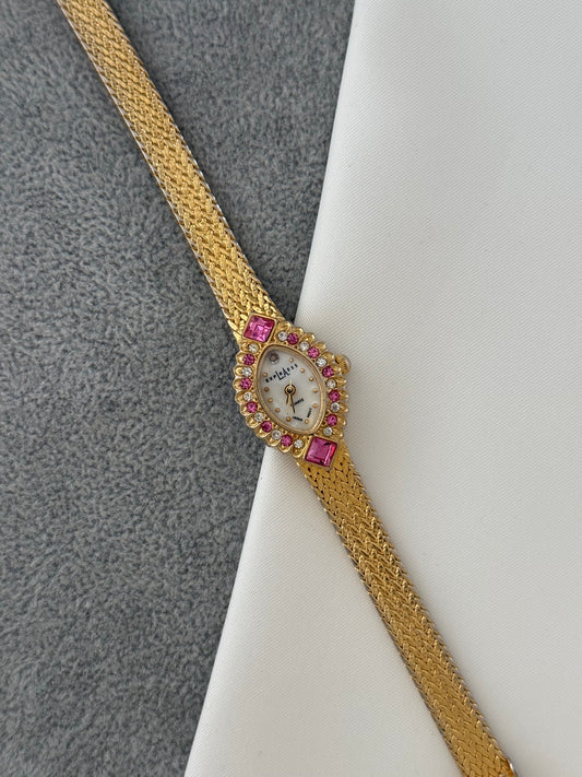 Vintage Pink Gem Watch