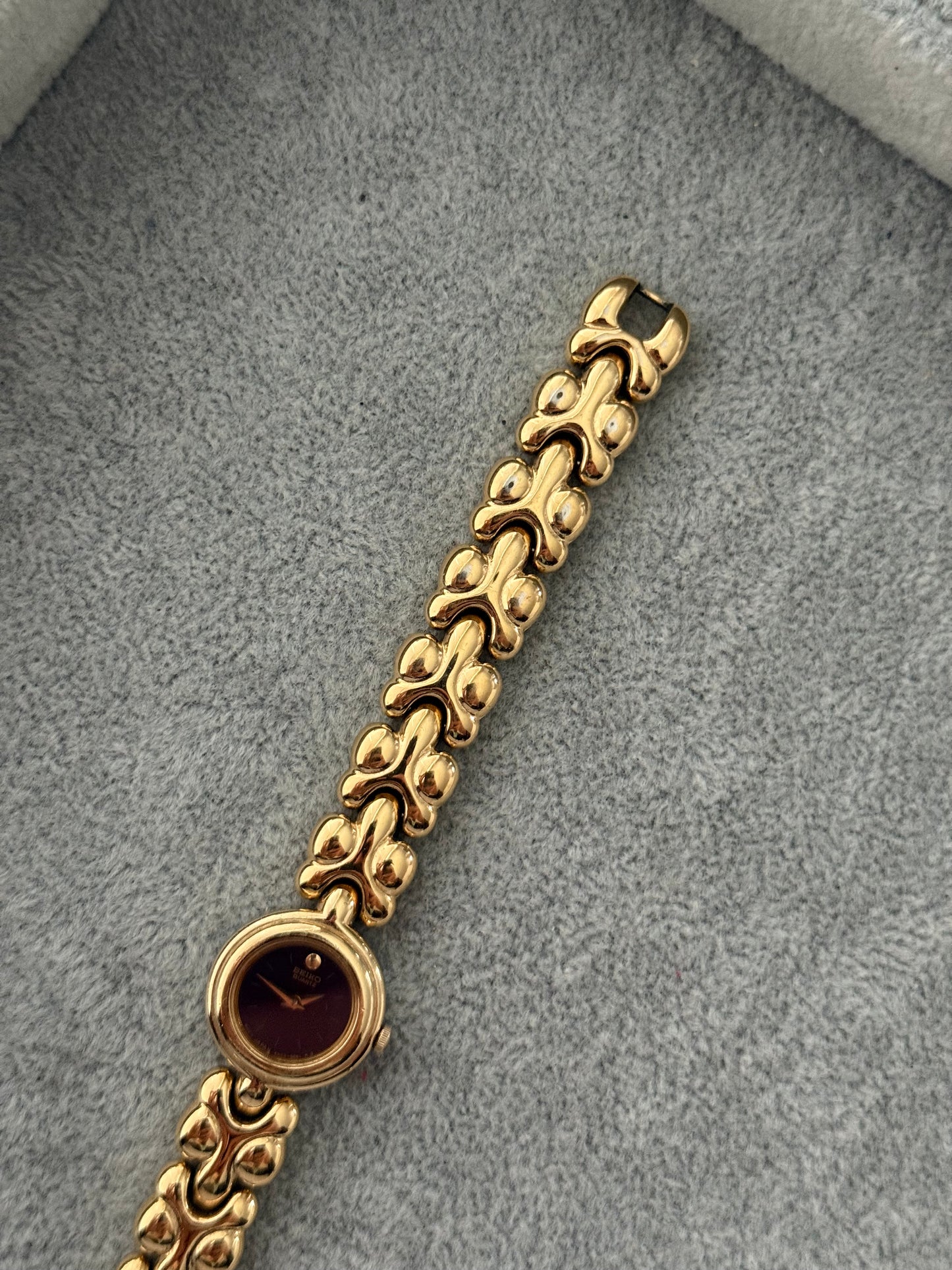 Vintage Burgundy Dial Seiko Watch