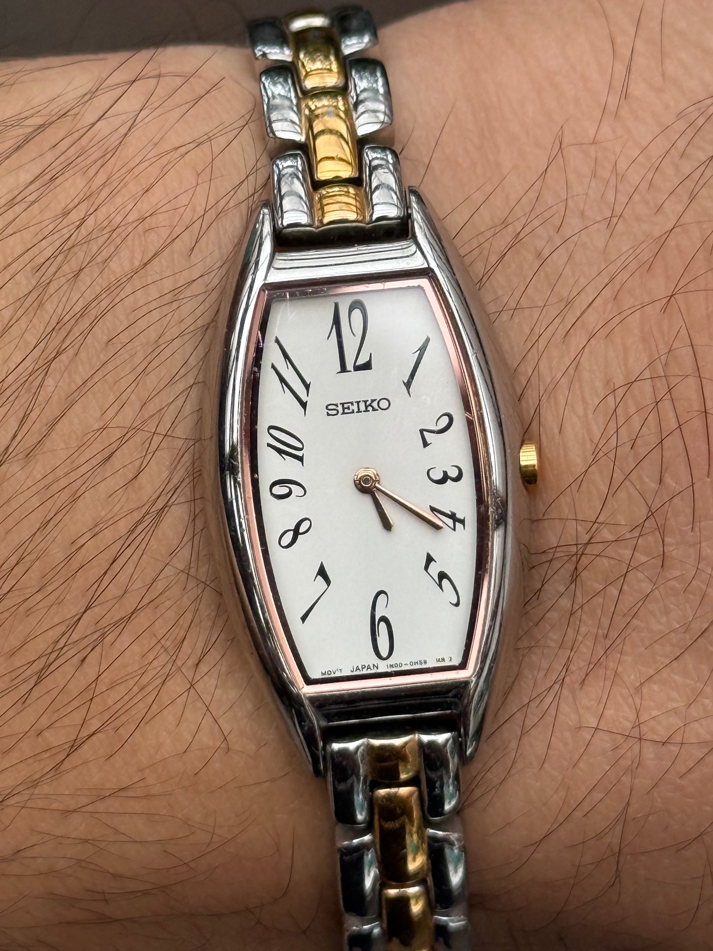 Rare January 1993 Rose Gold Two-Tone Seiko Watch 1N00-0FJ0