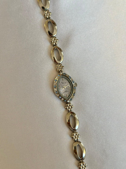 Vintage Silver Flower Watch