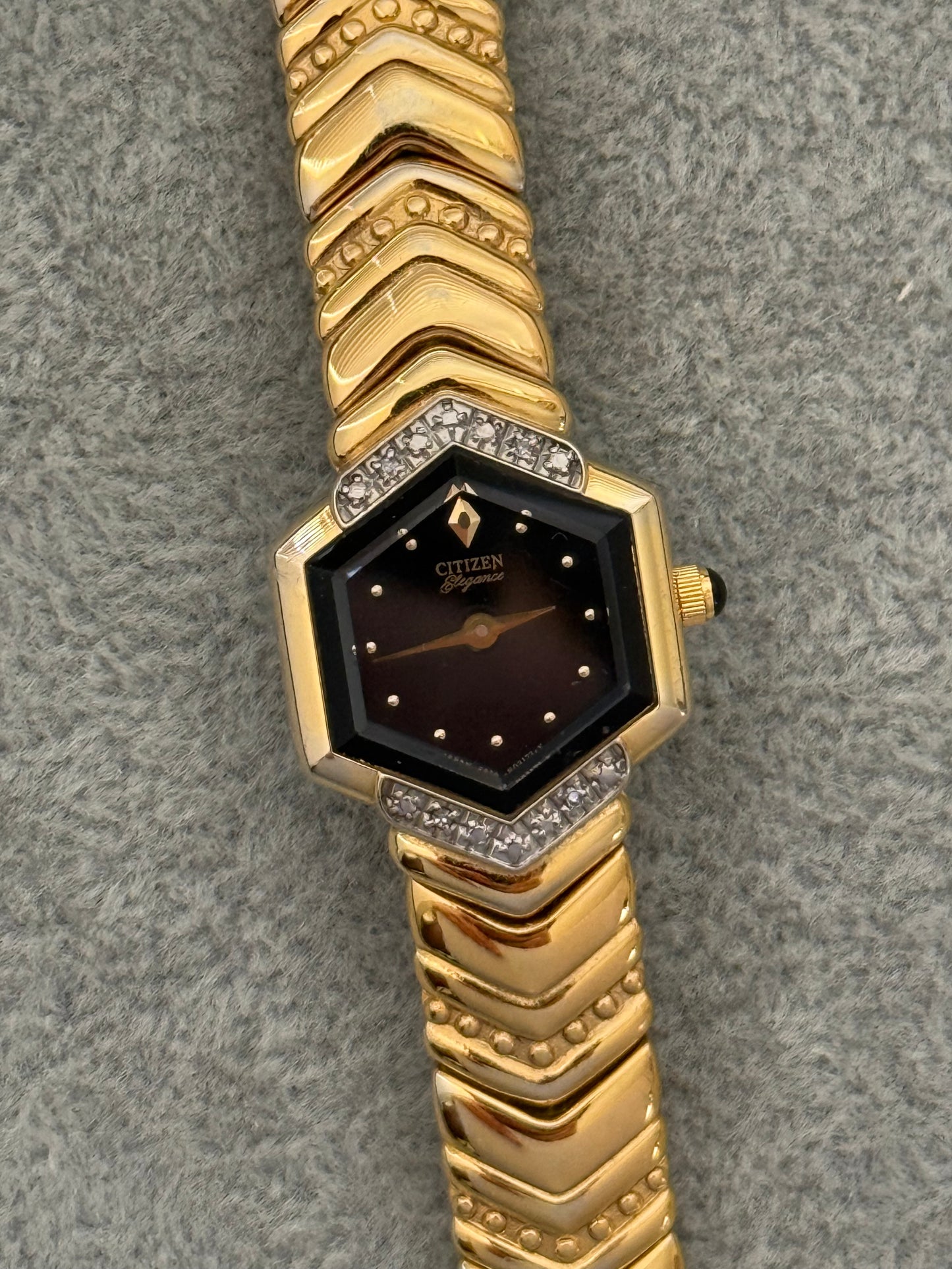 Rare Diamond Bezel With Black Dial Citizen Elegance Watch
