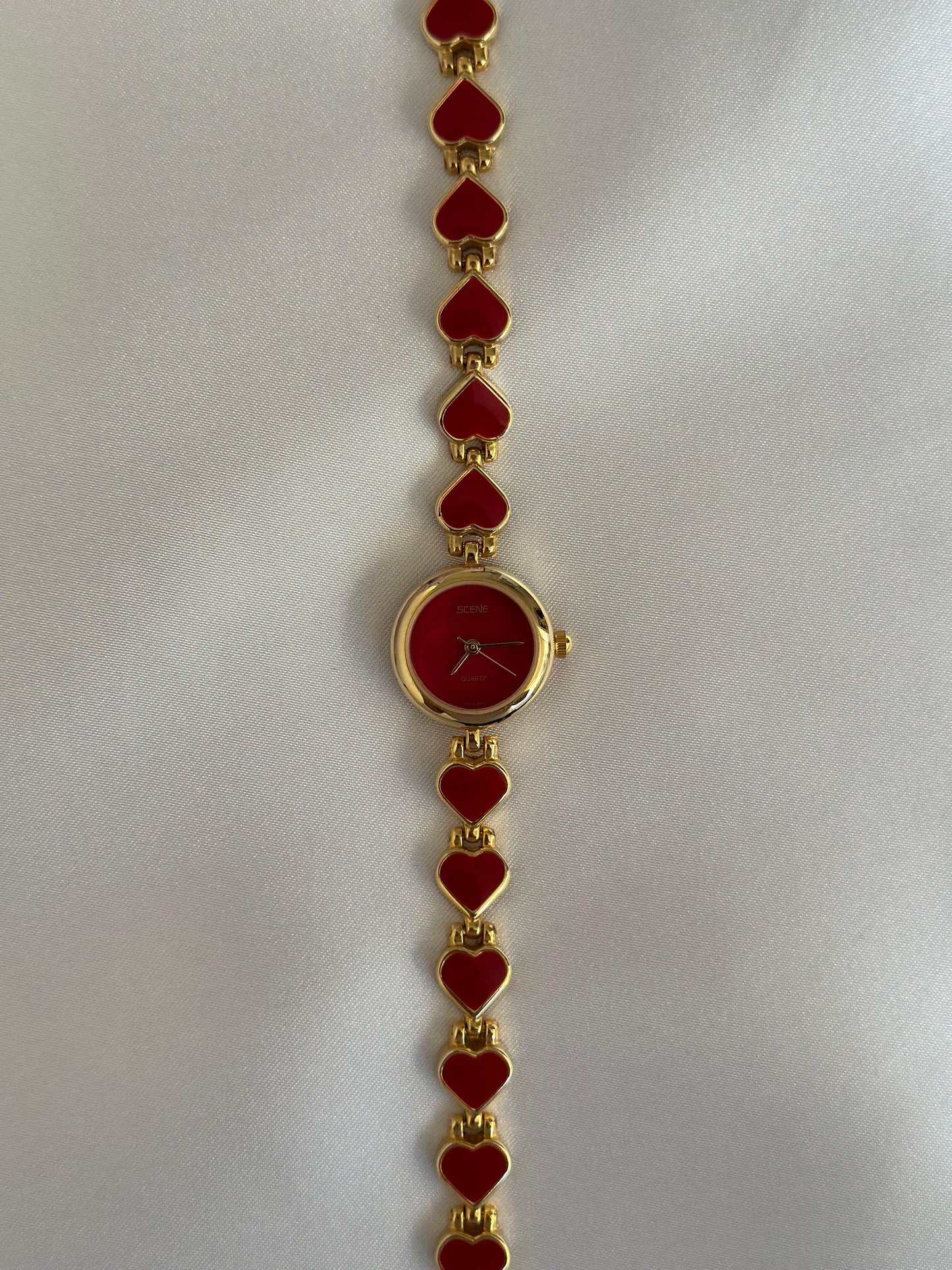 Vintage Red Hearts Watch