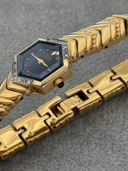 Rare Diamond Bezel With Black Dial Citizen Elegance Watch