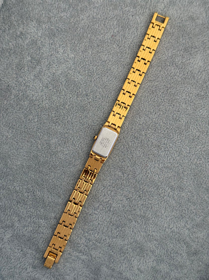 Rare New Old Stock 1990’s Diamond Bezel Seiko Watch, Pink Dial