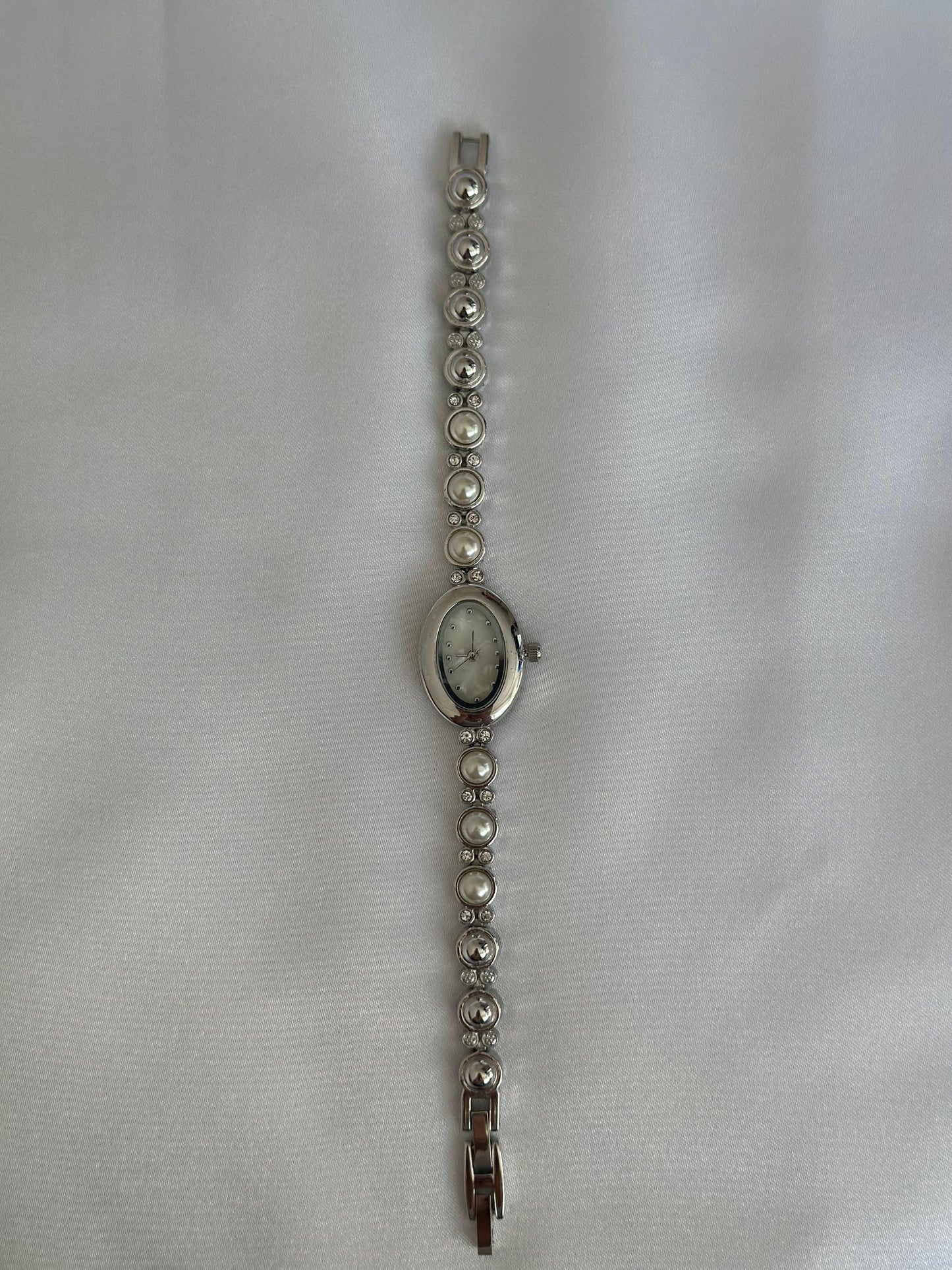 Vintage Silver Pearl Watch