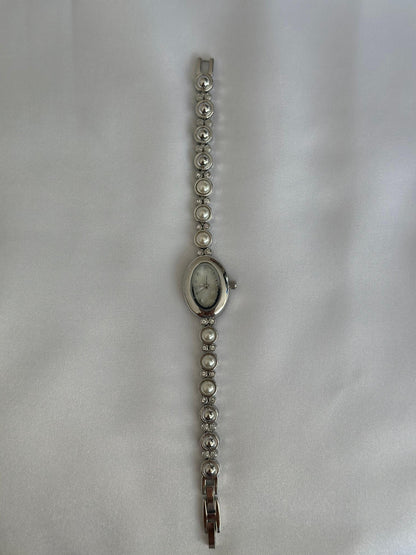 Vintage Silver Pearl Watch