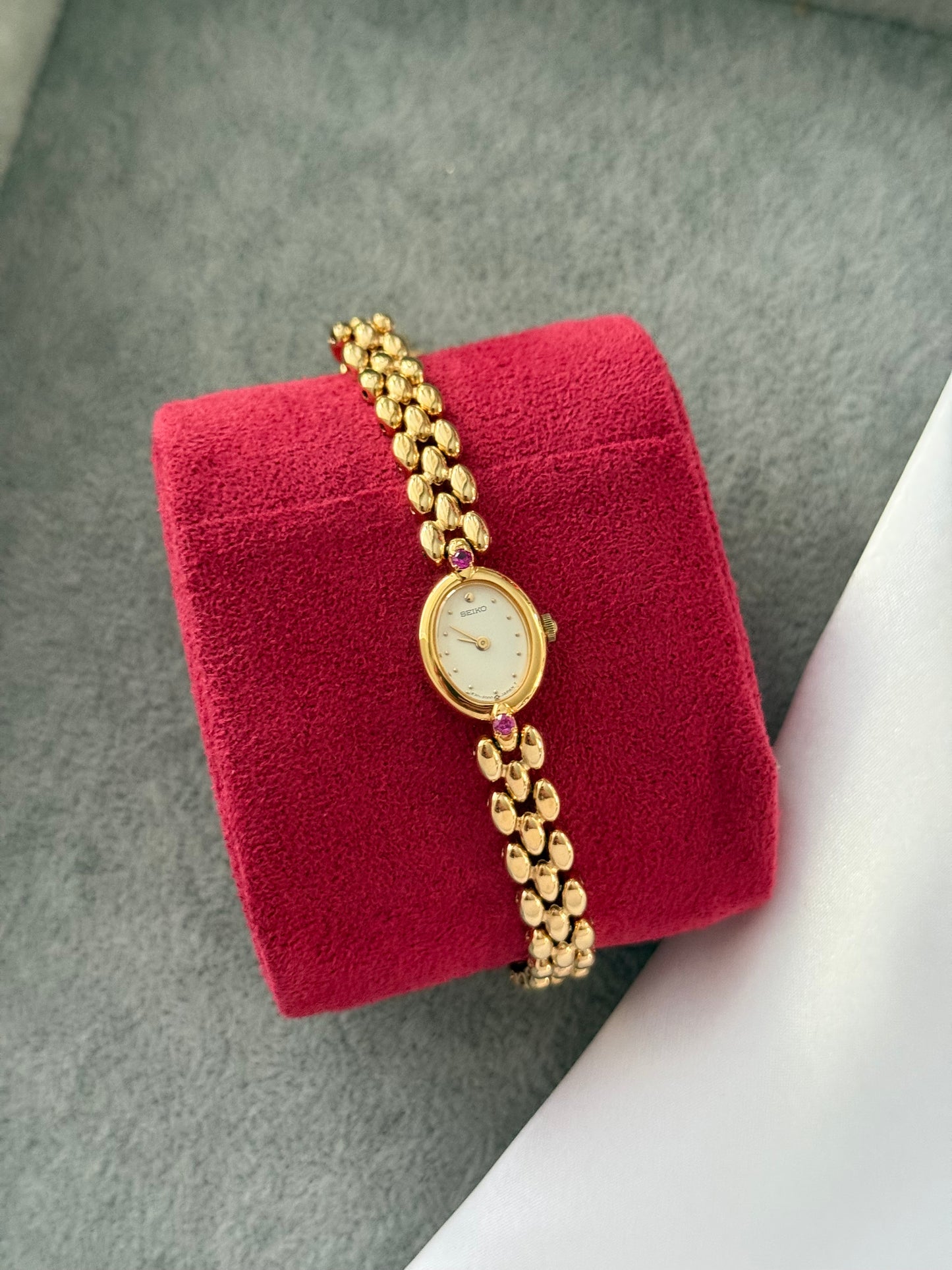 Rare Vintage Ruby Gem Seiko Watch