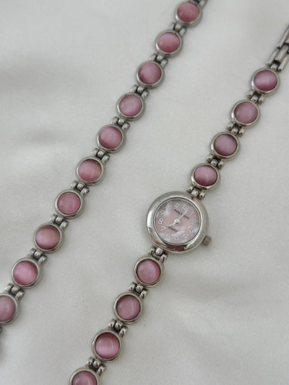 Vintage Pink Gem Watch Set