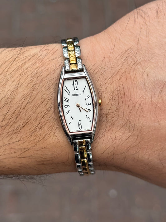 Rare January 1993 Rose Gold Two-Tone Seiko Watch 1N00-0FJ0