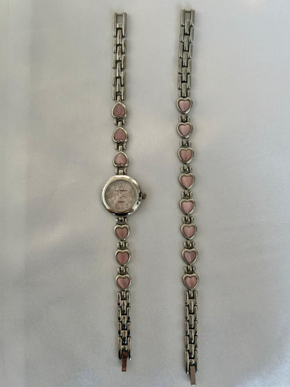 Silver Hearts Watch Set