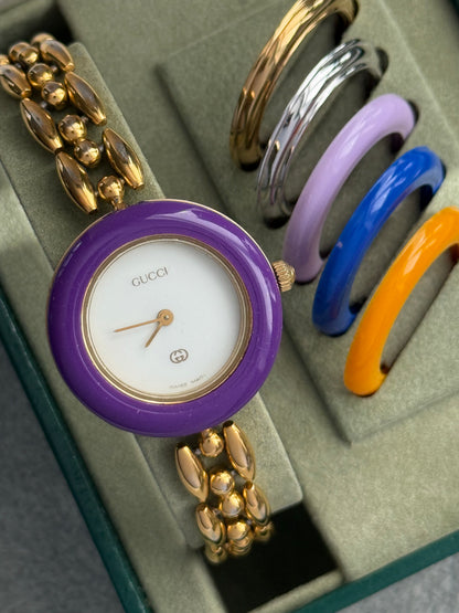 Vintage Gucci 1200L Watch with 6 Interchangeable Bezels