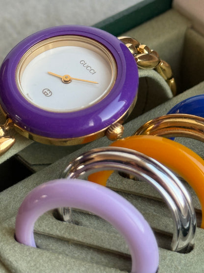 Vintage Gucci 1200L Watch with 6 Interchangeable Bezels