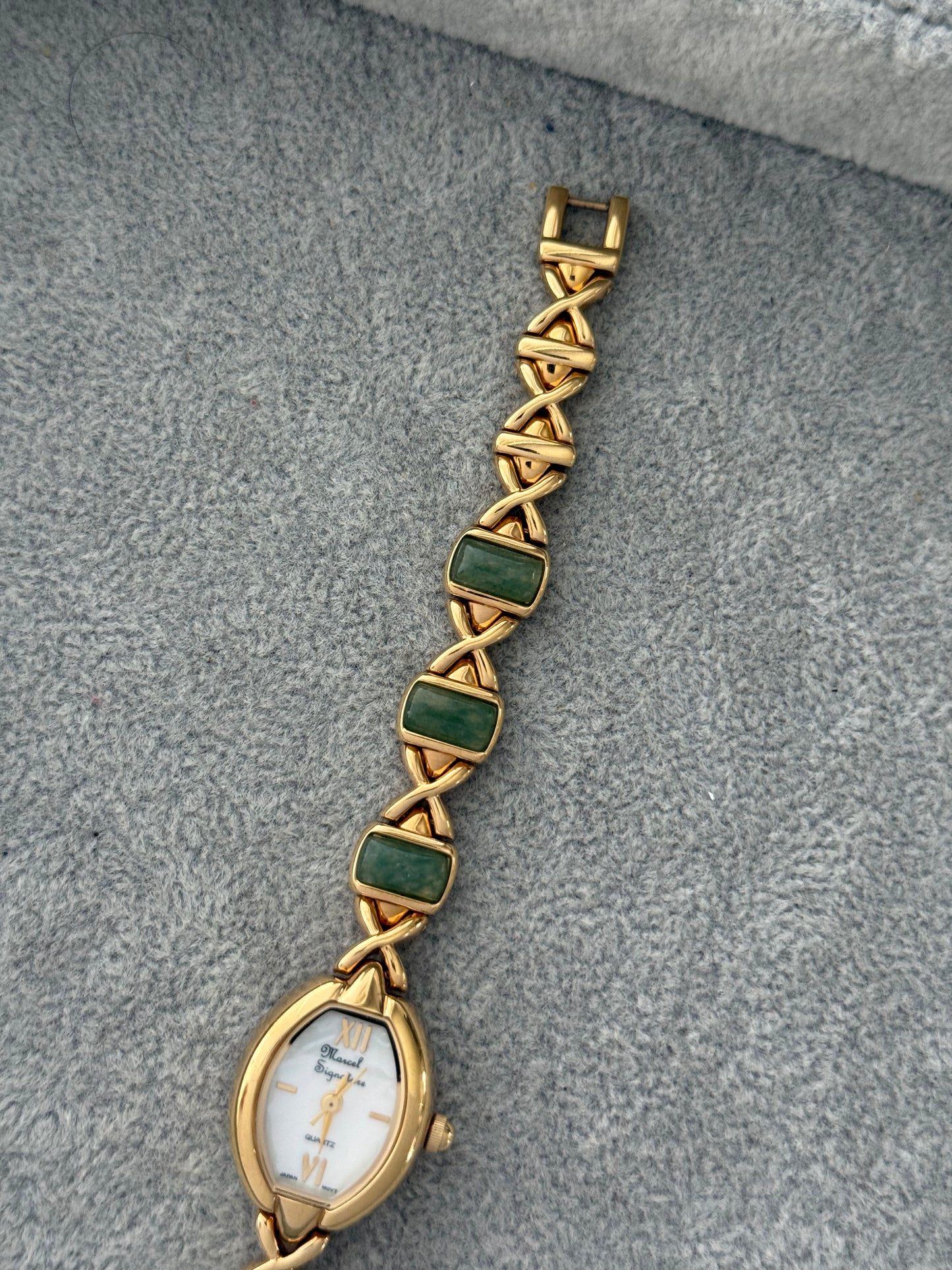 Vintage Jade Stone Marcel Drucker Watch