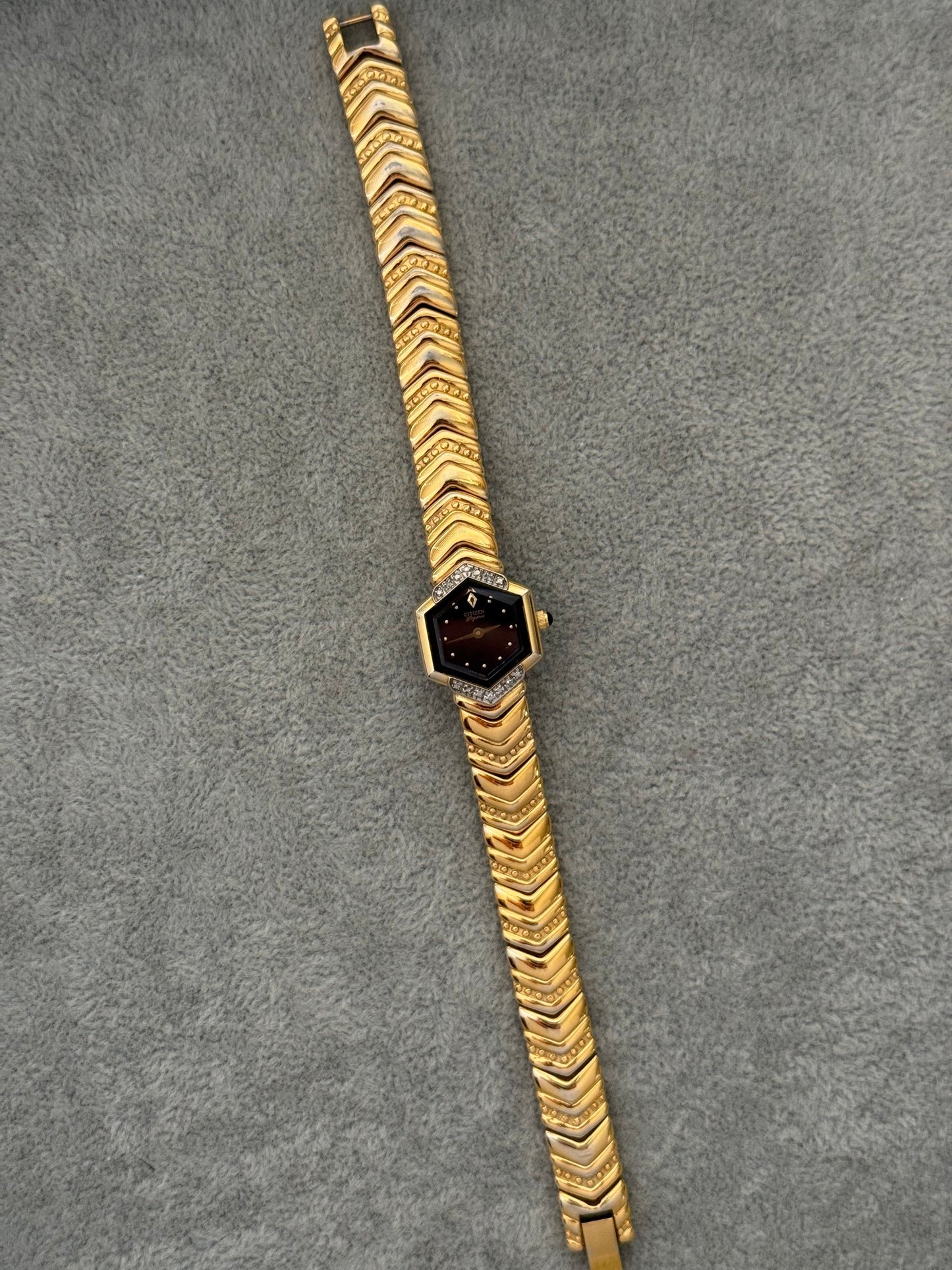Rare Diamond Bezel With Black Dial Citizen Elegance Watch