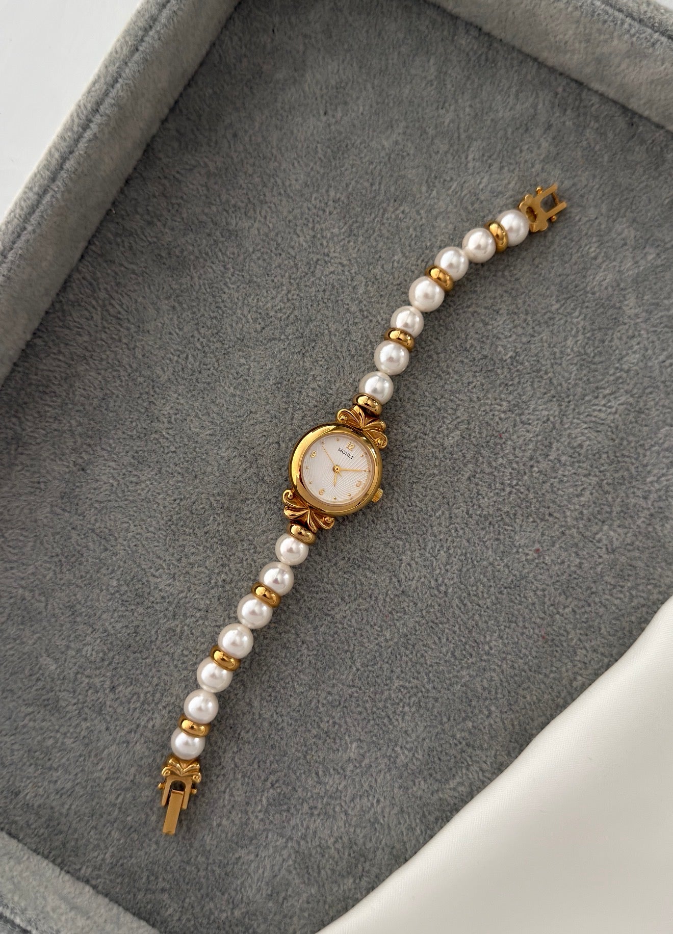 Vintage Monet Pearl Watch