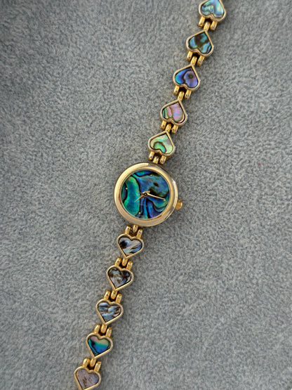 Vintage Abalone Heart Watch