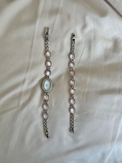 Vintage Pink Gem Watch Set