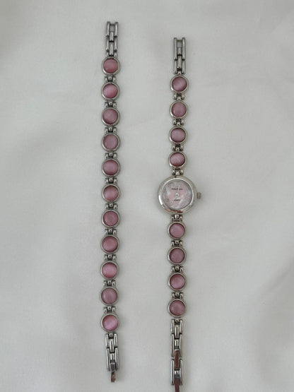 Vintage Pink Gem Watch Set