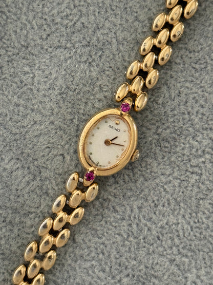 NW Rare Vintage Ruby Stone Seiko