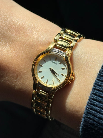 1990’s Diamond Bezel Seiko Watch 1N00-0AL0