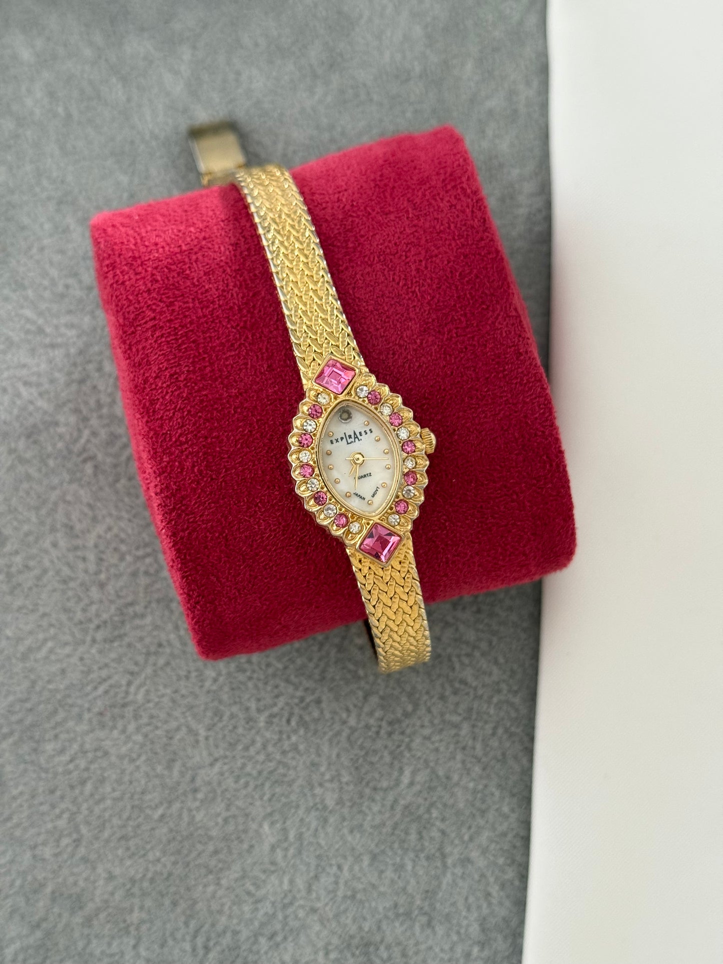 Vintage Pink Gem Watch