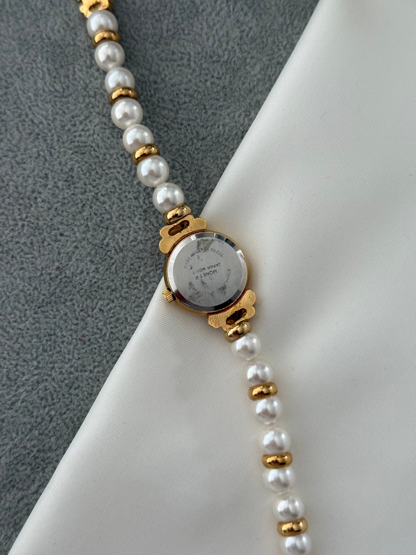 Vintage Monet Pearl Watch