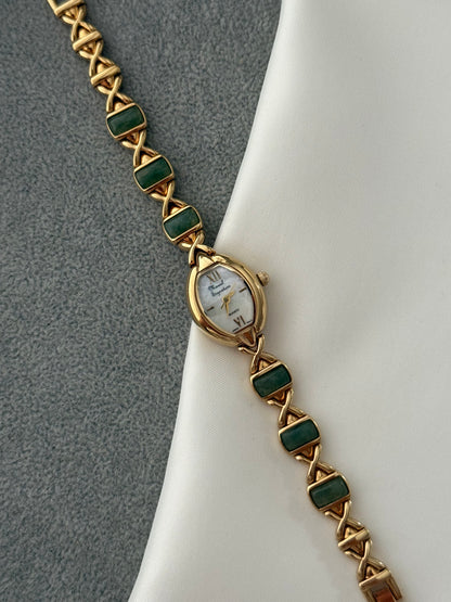 Vintage Jade Stone Marcel Drucker Watch