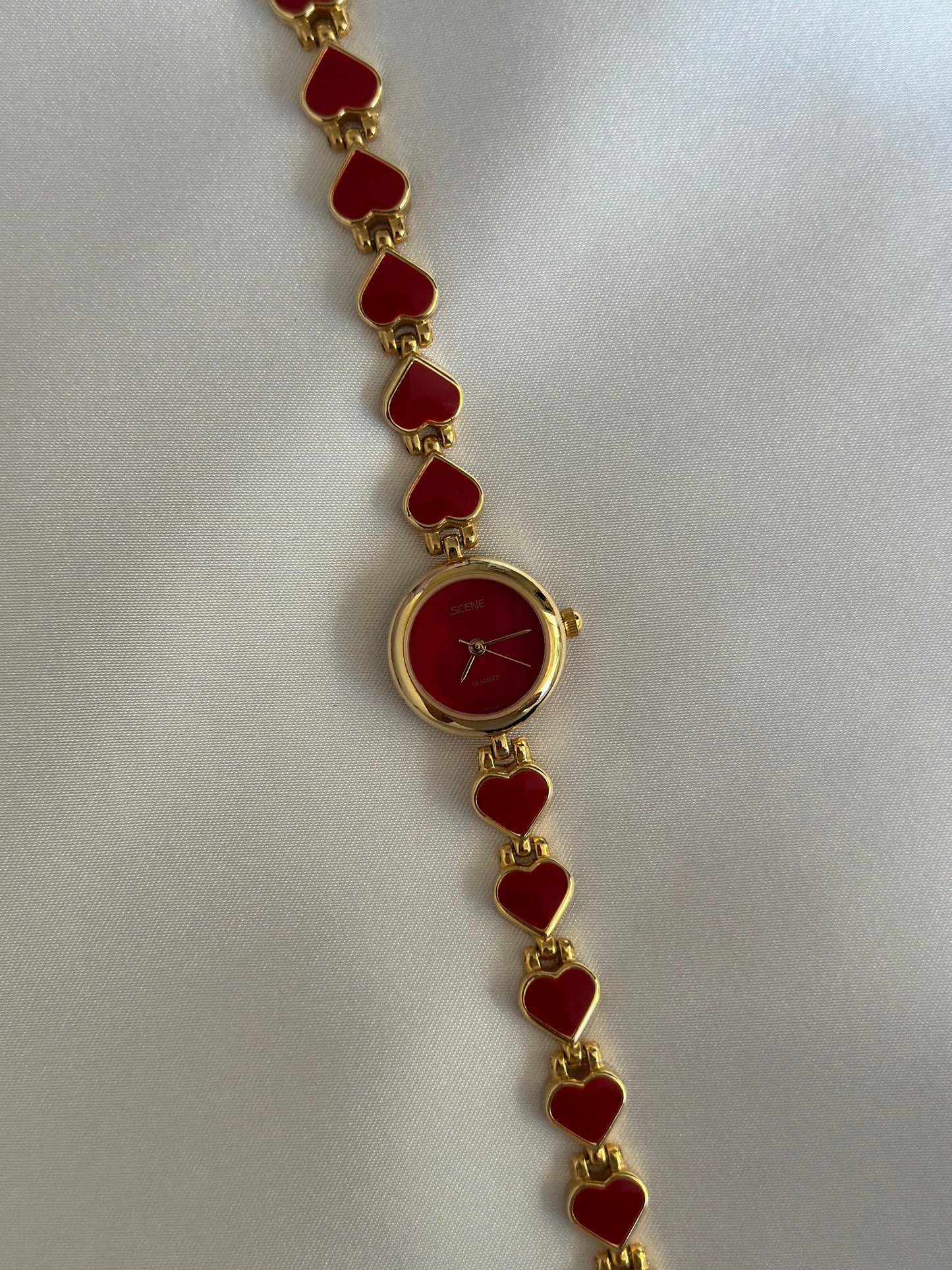 Vintage Red Hearts Watch