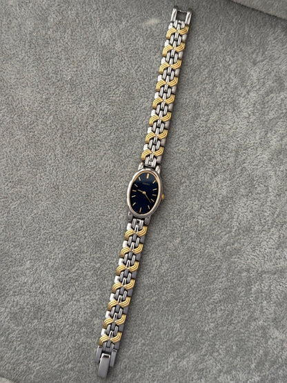 Vintage 1990 ‘Deep Navy’ Dial Two-Tone Seiko Watch 1N00-6L90 (Special ref. 000015)