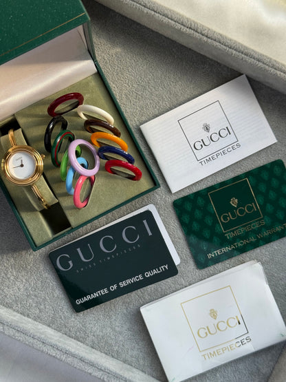 Vintage 1100L Gucci Watch with 13 Interchangeable Bezels