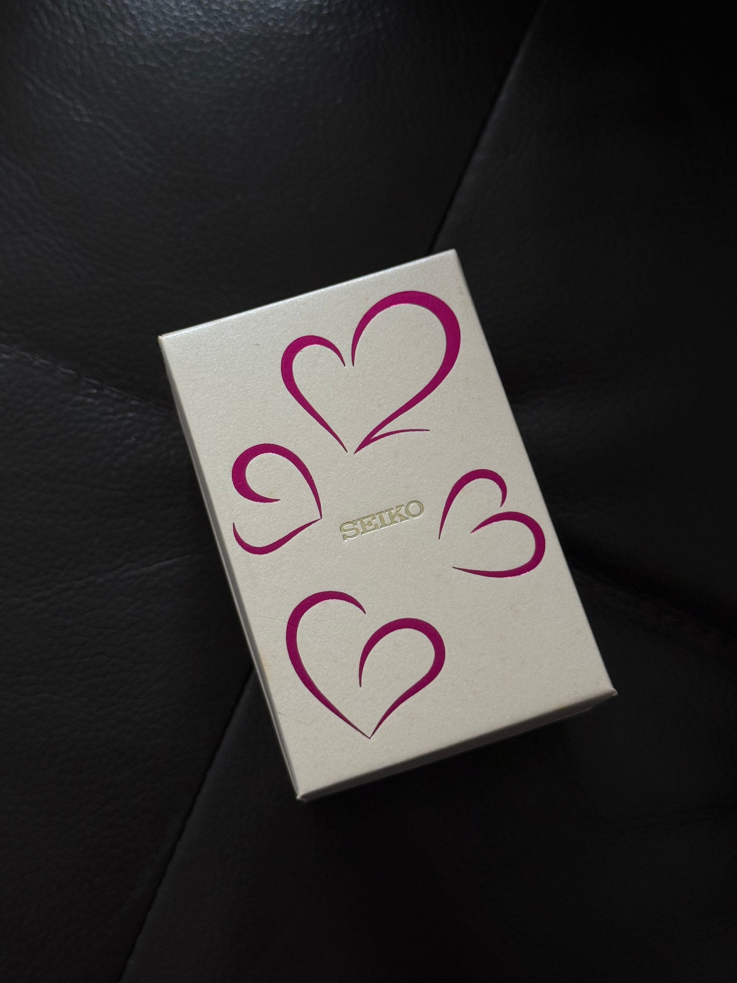 Very Rare & Boxed Special Edition Rose Gold Hearts Seiko Watch 1N01-0PD0