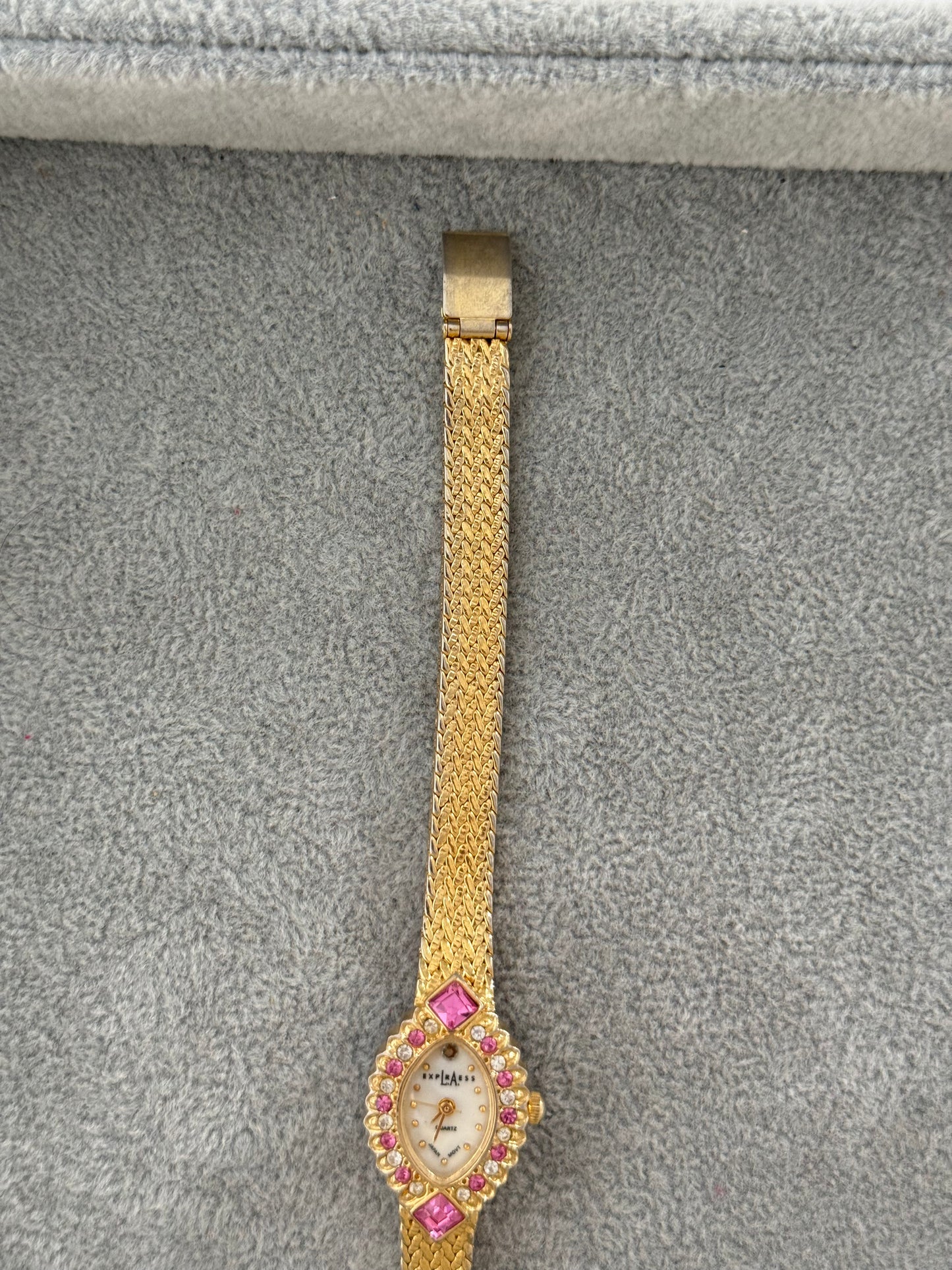 Vintage Pink Gem Watch