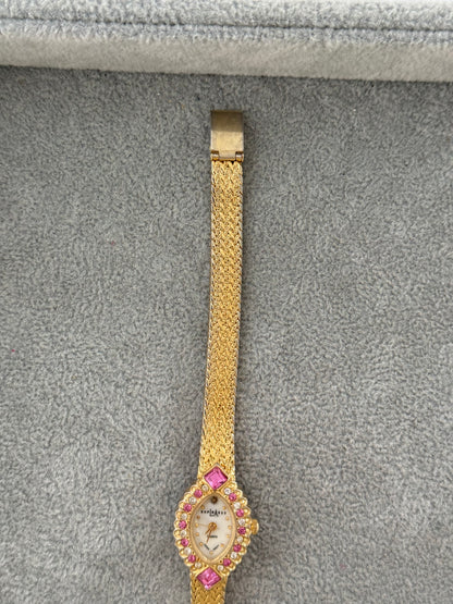 Vintage Pink Gem Watch
