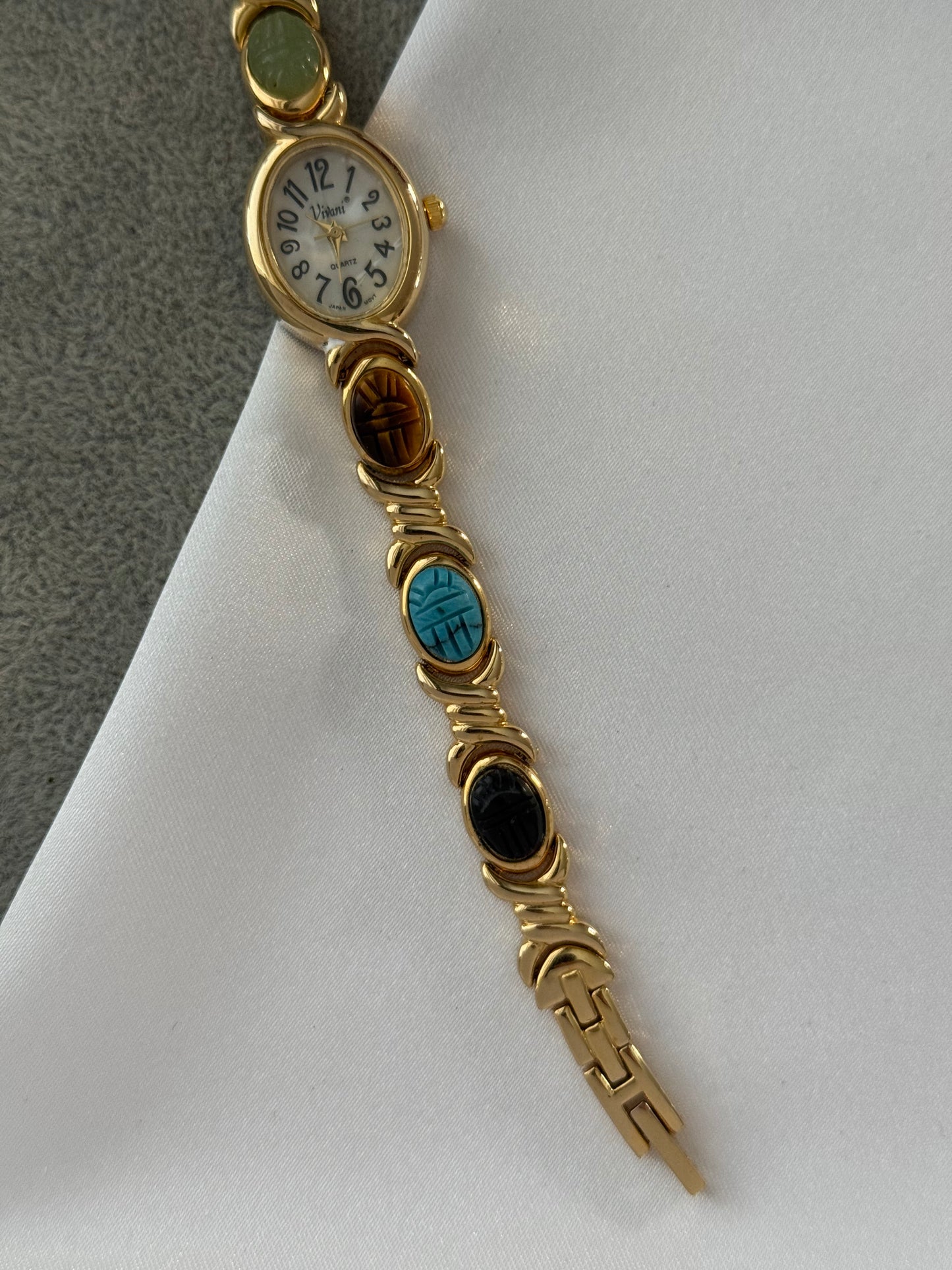 Vintage Scarab Stone Watch