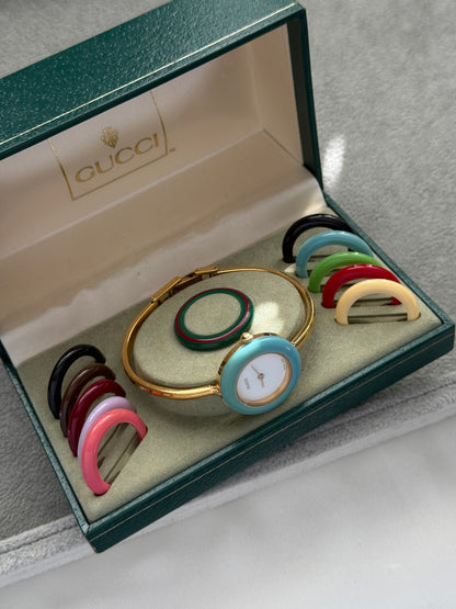 Vintage 1100L Gucci Watch with 12 Interchangeable Bezels