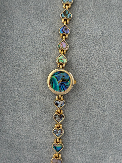 Vintage Abalone Heart Watch