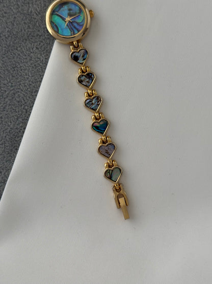 Vintage Abalone Heart Watch